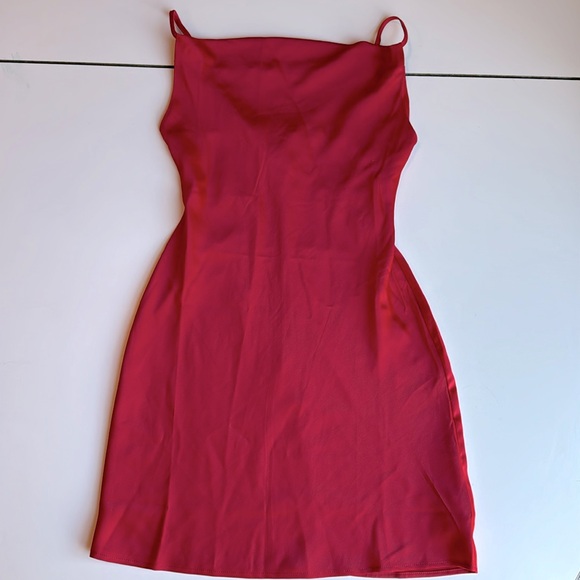 Urban Outfitters Val Straight-Neck Satin Mini Dress size xs - Picture 5 of 13